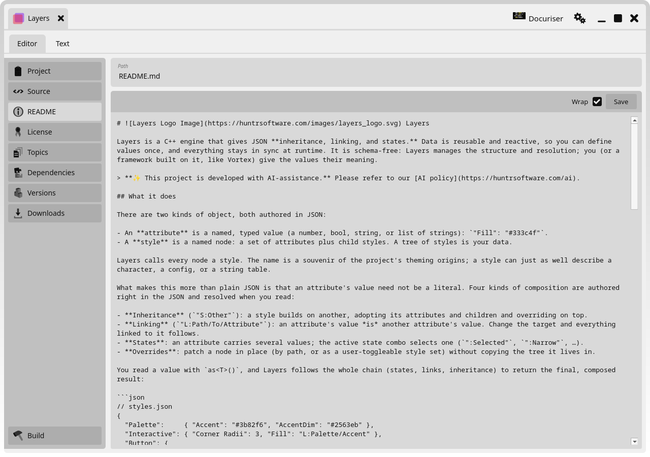 The README editor