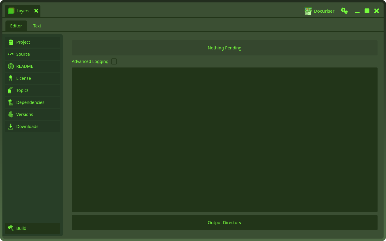 The Build panel
