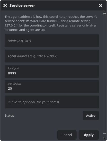 The Server Dialog