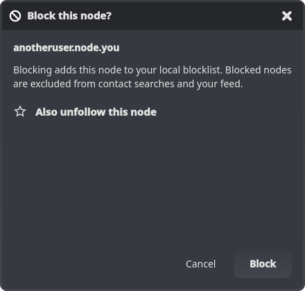 The block dialog