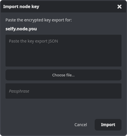 The import dialog