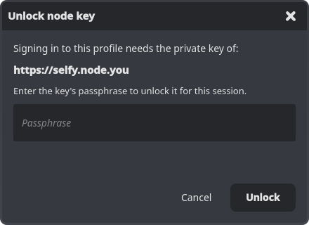 The unlock dialog