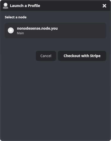 The Launch a Profile dialog