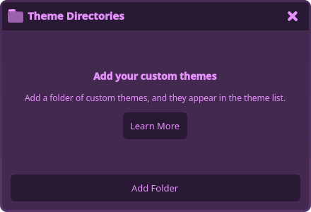 The Theme Directories dialog